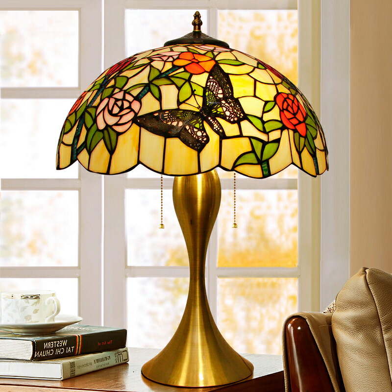 楽天市場】☆新品☆ティファニー技法 ステンドグラスランプ テーブル