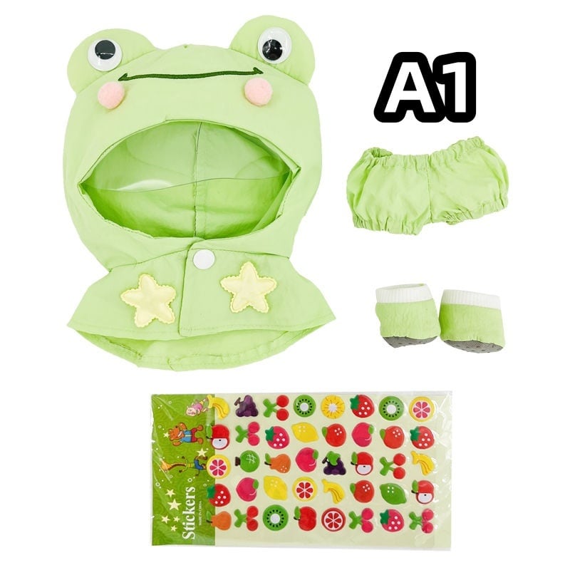 3点セット 20cm 着せ替えぬいぐるみ用服 ニワトリカエルレインコート