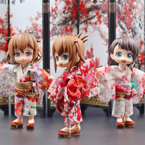 オビツ11 OB11 1/12ドール服 浴衣セット 下駄付き 8種類 和風 和服 夏