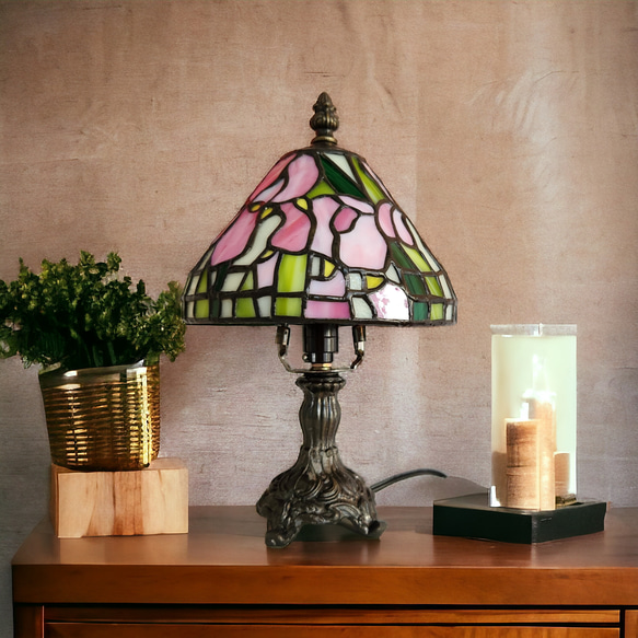 ティファニーランプ レプリカ 一点物 ステンドグラスランプ ギフト