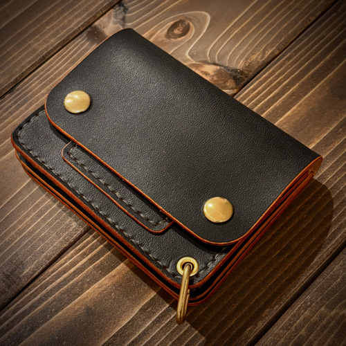 ☆受注生産☆栃木レザー茶芯 トラッカーウォレットショート STW-02 二