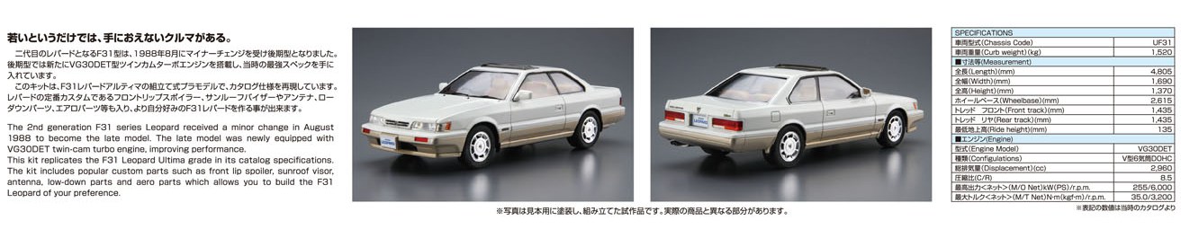 1/24 ニッサン UF31 レパード アルティマ V30ツインカムターボ '90
