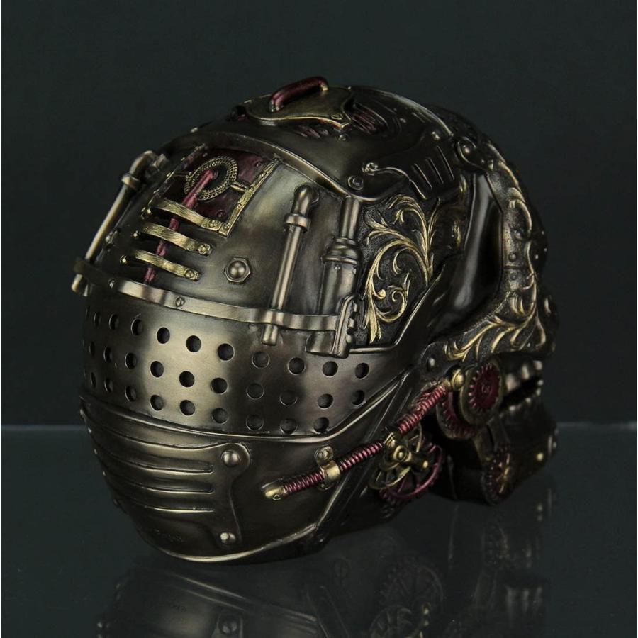 スチームパンク風 花柄装飾 片眼鏡スカル 顎が可動 アンティーク