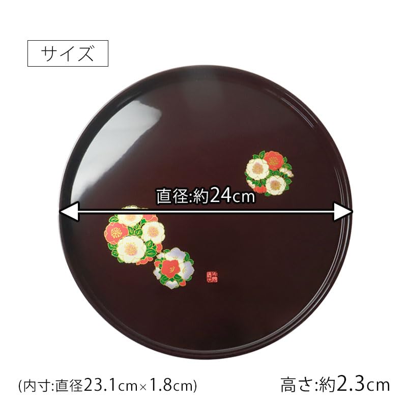 Amazon｜丸盆 お盆 花丸春秋 成願義夫 紀州漆器 菓子盆 トレー トレイ