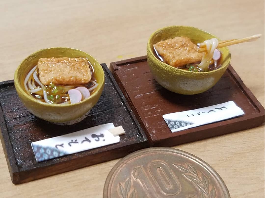 きつねうどん | yamaの『ミニチュア食堂』ミニチュアフード制作日記