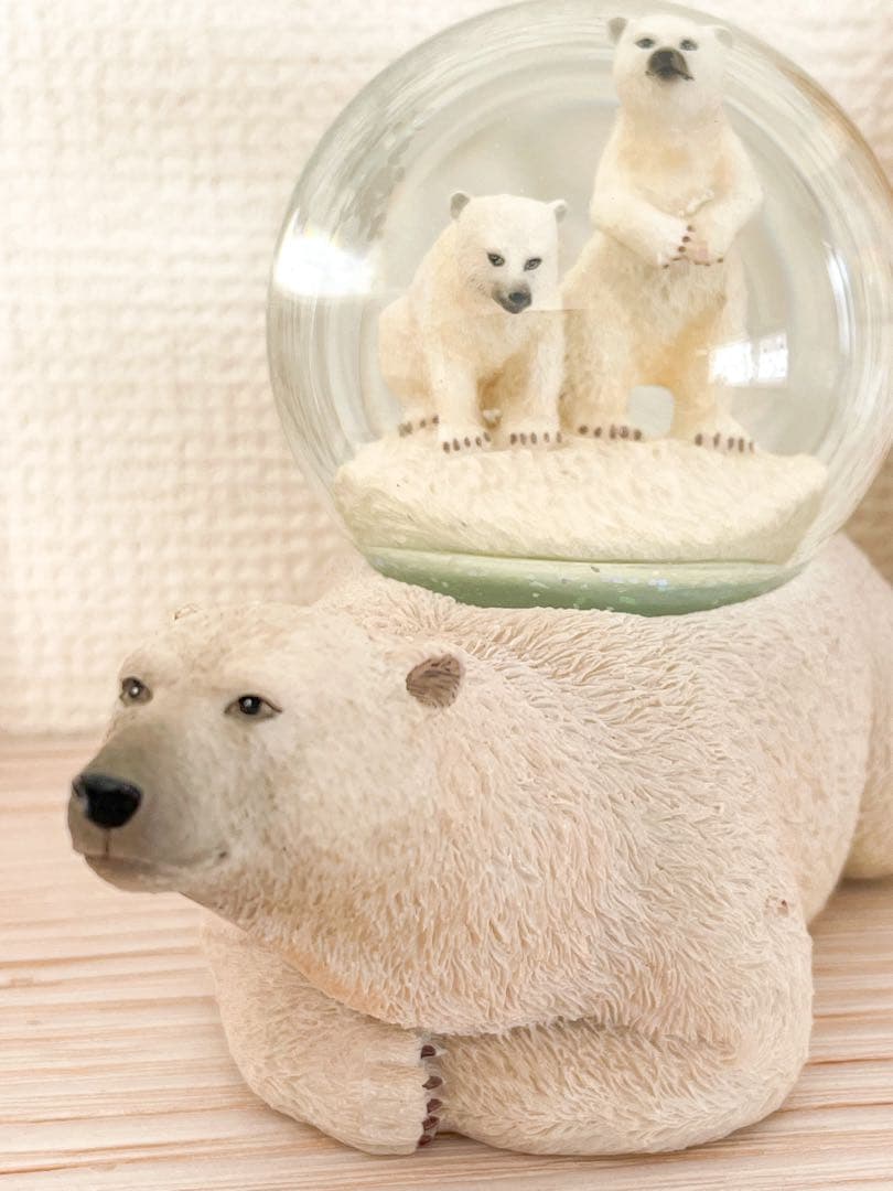 Twinkle 【廃盤】 シロクマ親子 スノードーム 白熊 ホワイトベア 置物