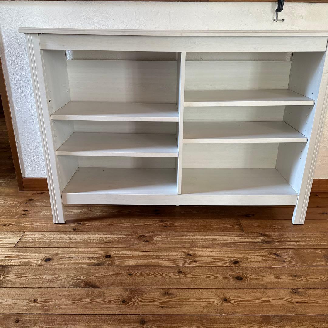 【お値下げ】ホワイト 木製オープンシェルフ 4段 天然木 パイン材 オープンラック 幅45 4段 木製 オープンシェルフ