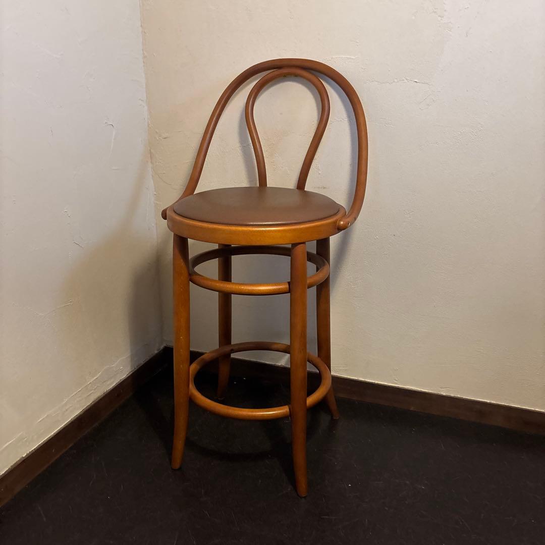 秋田木工　ハイスツール　状態良好　曲木 カウンターチェア 座面高約60cm 秋田木工 カウンターチェア「2091-U」座面高62cm ブナ材ウォールナット
