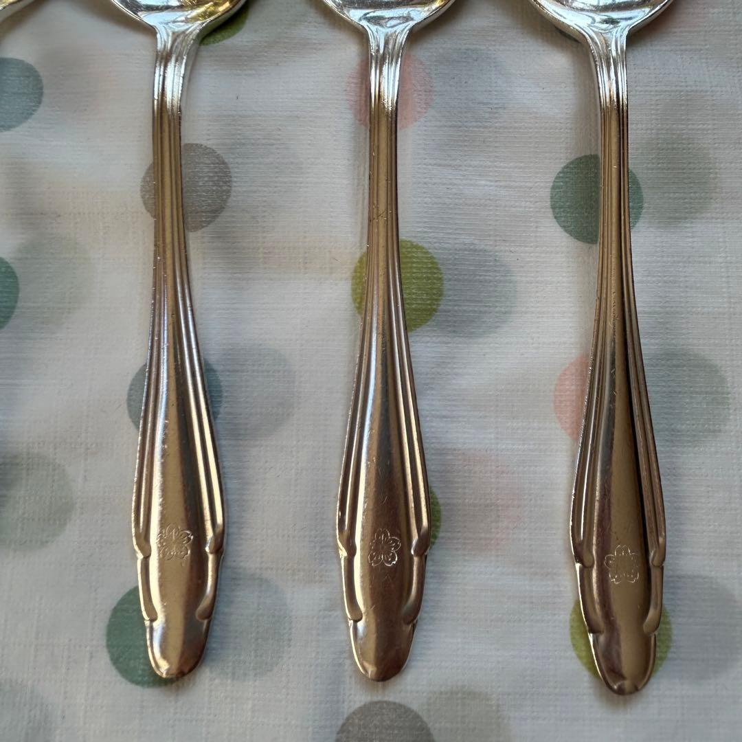 テーブルスプーン×6本 ニッケルシルバー 桜の花の刻印入り ホテルで