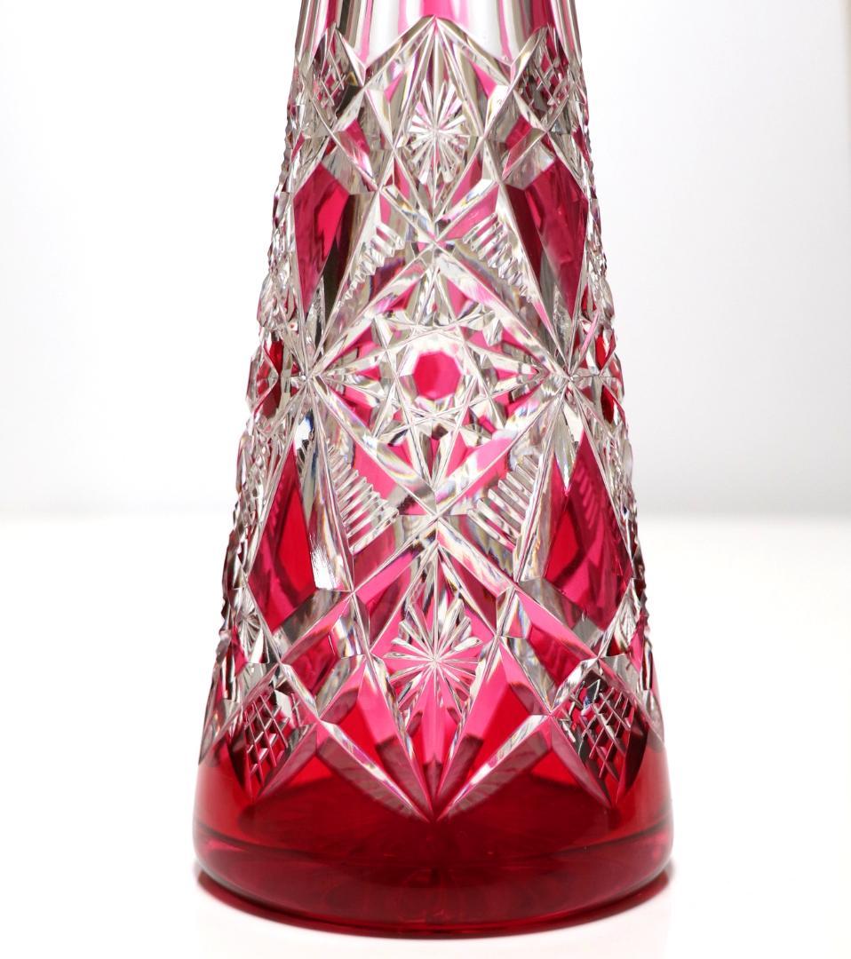 オールド・バカラ 最上級モデル ラグニー 赤色被せ 大型 カラフ