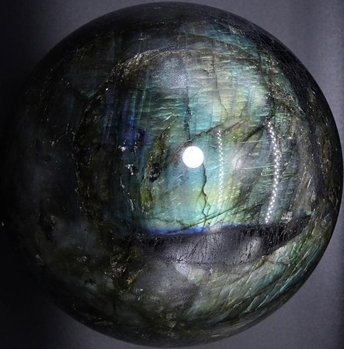 天然石 ＊ 丸玉 ラブラドライト お守り 置物 約97mm 石流通センター 数量限定パワーストーン ハート ラブラドライト (500円