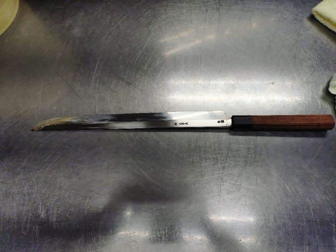 ハ*男様 立よし久 柳刃包丁 本焼 尺1 尚台正吉 本焼 柳包丁 人工大理石巻鉄刀木水牛八角柄｜買取実績 - リファン