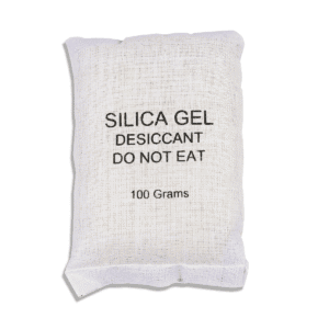Pack of 10 × 100g silica gel cloth bags with food-grade white beads. Absorbs 40g moisture each. Perfect for large wardrobes, suitcases, gun safes, cameras & long-term storage. One-time use, dust-proof cotton. Bulk Pakistan!