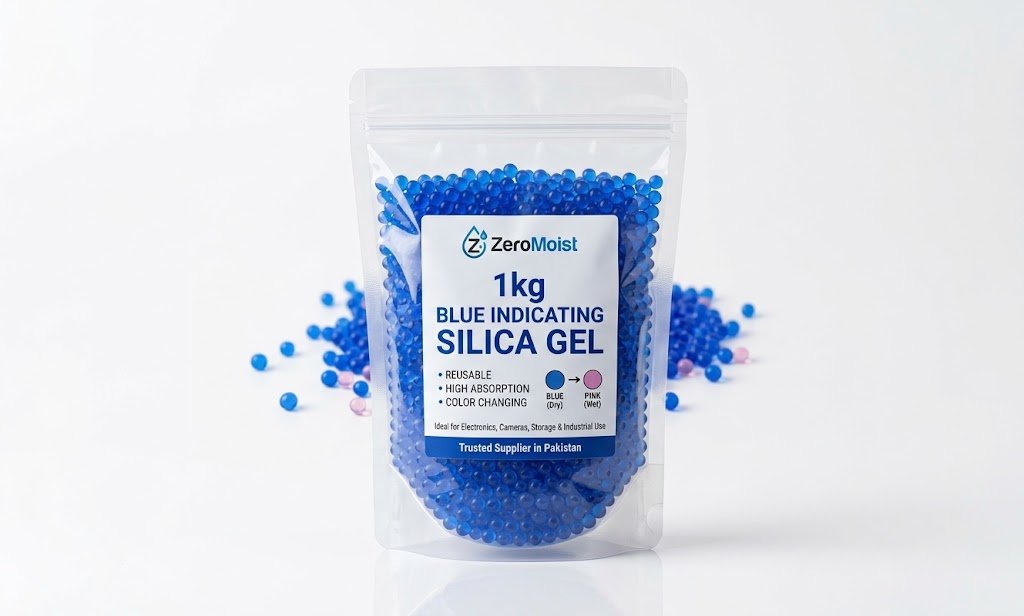 1kg Reusable Blue Silica Gel Packets - ZeroMoist Pakistan