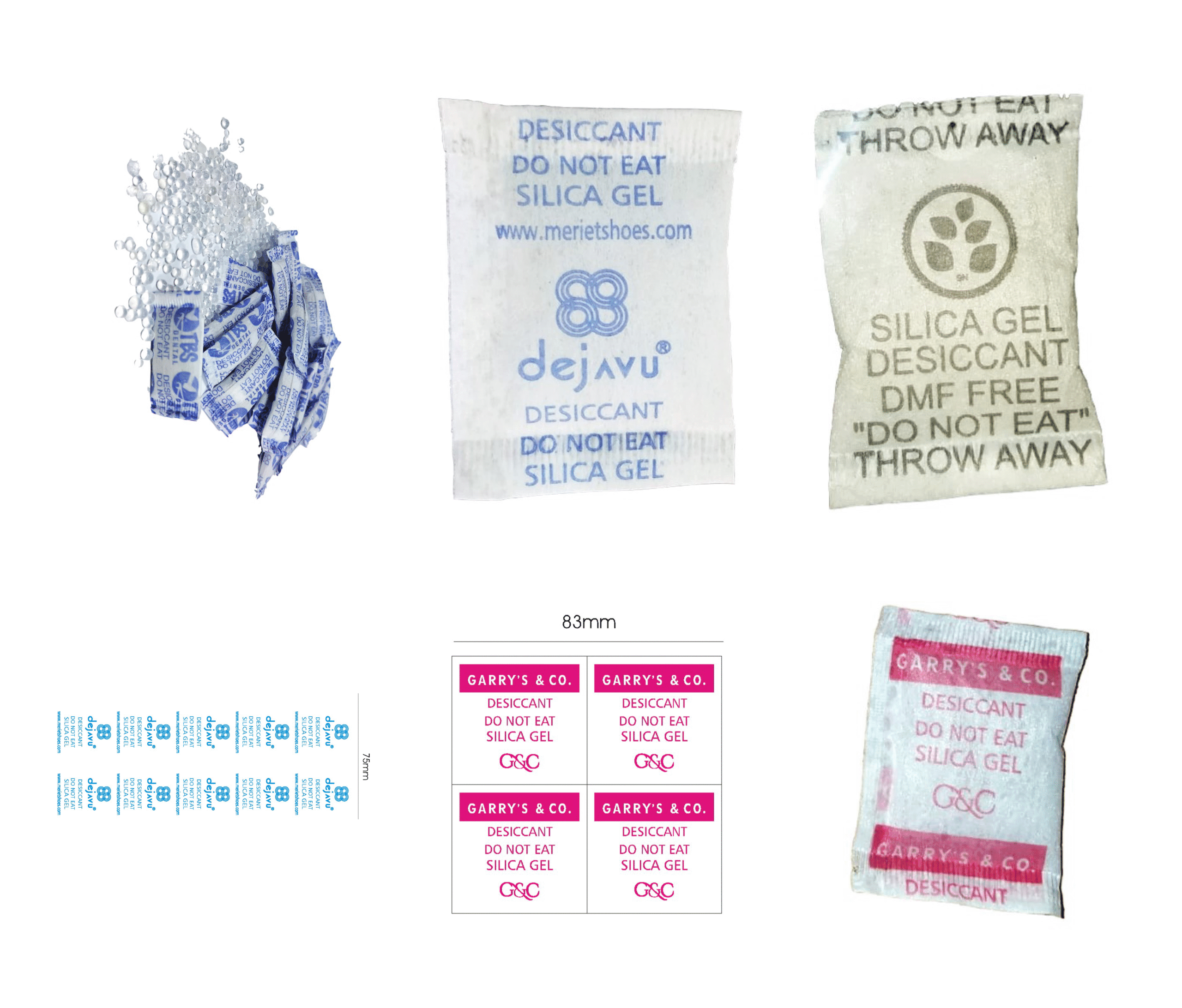Customized Solution Available (Silica Gel Desiccant Packets with Logo, Print colour choice etc.