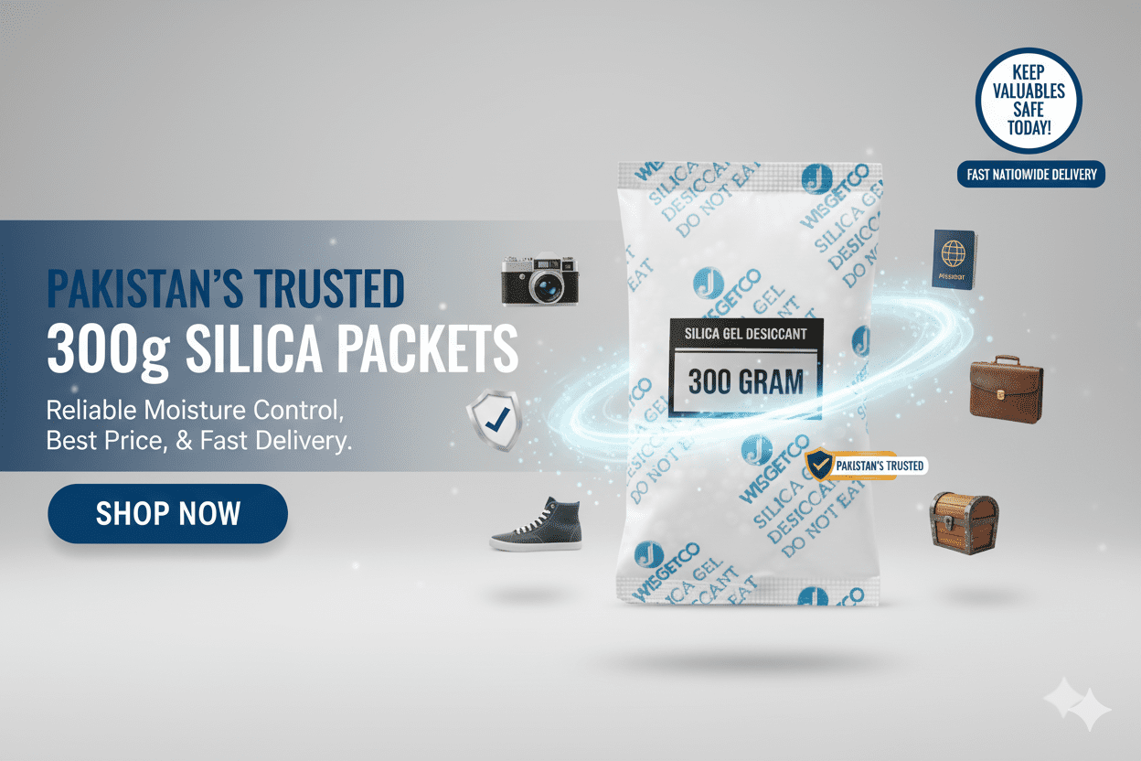 300g Silica Gel Packet Pakistan – Perfect for Export Containers, Rice Drums, Pharma & Machinery