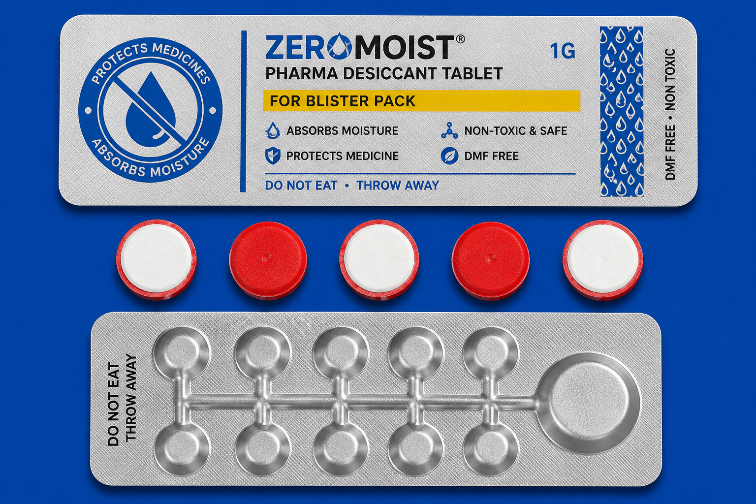 pharma desiccant tablets for blister packaging 100 tabs pack